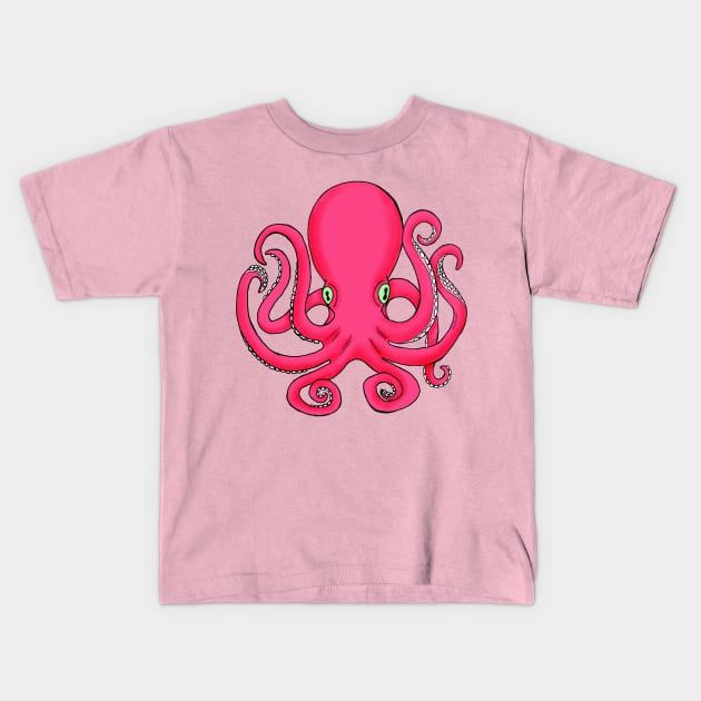 Pink Octopus Kids T-Shirt by HonuHoney